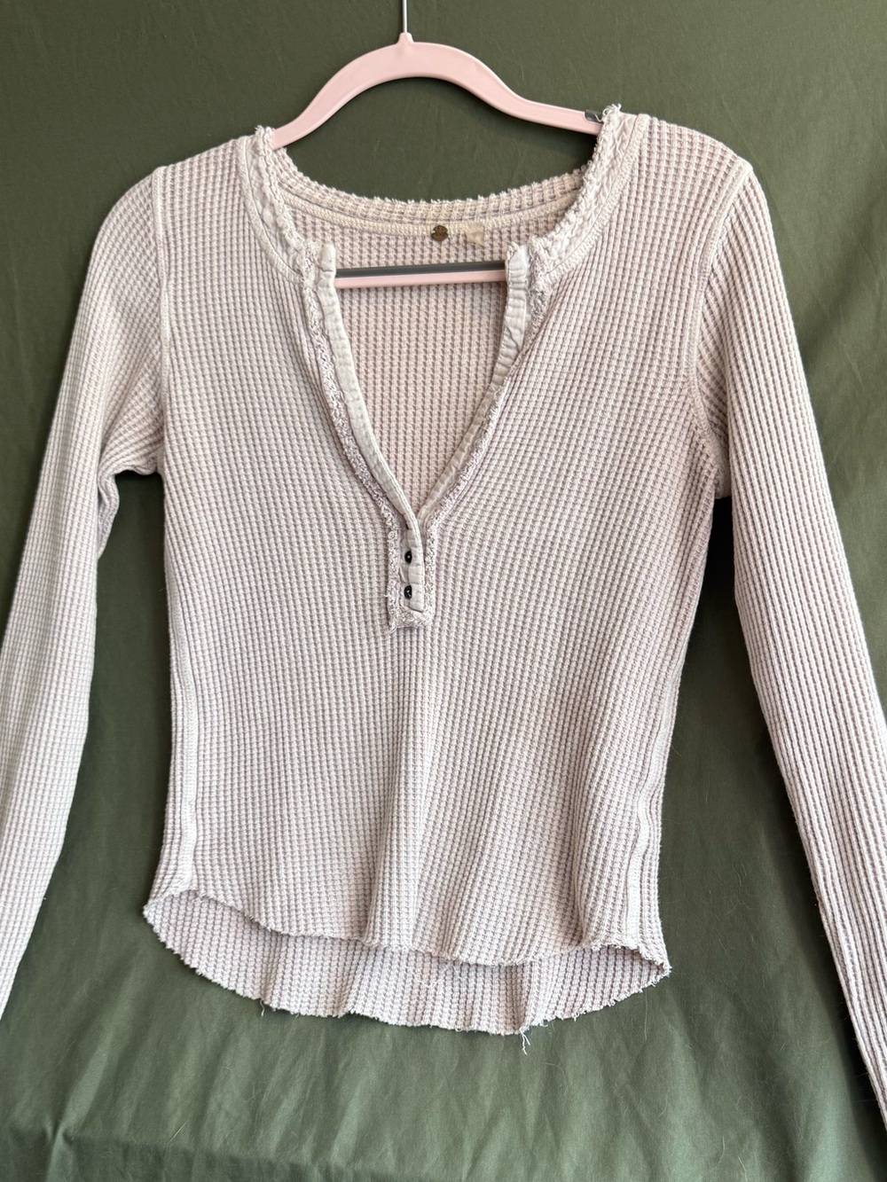 Free People Waffle-Knit Henley